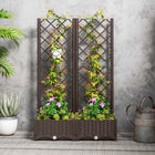 Outsunny Plastic Raised Garden Bed with Trellis - 32" x 16" x 48" -Ample planting space, great for both indoor and outdoor settings
