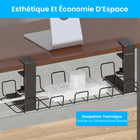 ShoppingAll - Plateau de rangement de câbles sous le bureau avec 10 attaches de câbles - Noir - Paquet de 2-6