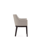 Manhattan Comfort Gansevoort 22.5" Modern Faux Leather Upholstered Dining Armchair - Stone Grey - Set of 2-Seat Height: 19.5