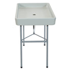 Work Smart Folding Beverage Ice Cooler Table-Attractive sateen removable skirt included