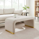 Modway Koda Performance Velvet Waterfall Ottoman - Brass/Almond-Stain-Resistant Fabric