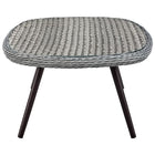 Modway - Endeavor Terrasse extérieure Rotin en osier Table basse - Gris-Plateau de table en verre trempé