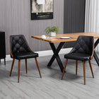 HOMCOM - Chaises de salle à manger modernes avec dossier en bois massif et pieds en acier - noir - lot de 2-Le design moderne apporte du glamour à votre salle à manger, cuisine, bureau et plus encore