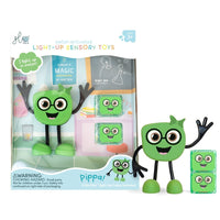 Glo Pals Light-Up Sensory Toy - Pippa Character-Includes 2 Light-Up Cubes made from 100% recycled plastic