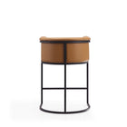 Manhattan Comfort - Cosmopolitan tabouret de comptoir moderne du milieu du siècle de 23,7 po en similicuir camel et noir, lot de 2-21 po L x 22 po l x 33,8 po H