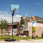 Soozier Fully Adjustable Basketball Hoop Outdoor-Base holds 66 lb (30 kg) water or 77 lbs (35 kg) sand, includes a ball holder