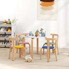 Qaba - Ensemble table et chaises pour enfants, ensemble table en bois pour tout-petits et 4 chaises pour activités artistiques, loisirs créatifs pour 3-8 ans - multicolore-Fabriqué en bois, léger pour que les enfants puissent le déplacer facilement
