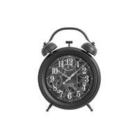 Monarch Specialties Clocks 12" Round Table Clock - Black -A stylish, vintage inspired 12" round table clock with a unique moving gear mechanism in a sophisticated black finish