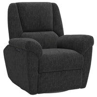 HOMCOM Power Recliner with USB Ports - Black-Soft chenille fabric and thick padding for optimal comfort  