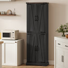 HOMCOM 72" H Pantry Cabinet for Dining Room - Black-Colour: Black, Oak 