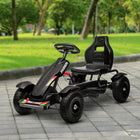 Aosom - Kart à pédales pour enfants avec siège réglable, roues en caoutchouc - noir-Dimensions totales : 47,6 po L x 22,8 po l x 24 po H (121 x 58 x 61 cm) 