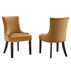 Modway Marquis Performance Velvet Dining Chairs - Cognac - 2 Pack-Solid Wood Frame