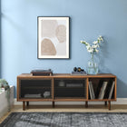 Modway Kurtis 67" TV and Vinyl Record Stand - Walnut-MDF and Particleboard