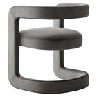 Modway - Winslow Performance Velvet Chaise d’accent en tonneau - Storm Grey-Entièrement assemblé
