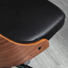 HOMCOM - Chaise de bureau en cuir PU avec hauteur réglable - noir-Couleur : Noir, Noyer