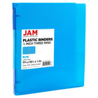 JAM Paper - Classeur en plastique de 0 -5 pouce - bleu - 3 anneaux-Couleur : Bleu | Soyez élégant et organisé avec des classeurs colourés.