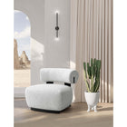 Manhattan Comfort Bartow 30.7" Mid-Century Modern Upholstered Accent Chair - Ivory and Black-Frame Made of Kiln Dried Ash Wood with Dowelled Joints and Reinforced Corners