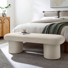 Modway Orla Performance Velvet Bench - Almond-Round Cylindrical Legs