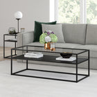 Hudson&Canal Ada 46"W Rectangular Coffee Table - Blackened Bronze-Features easy assembly