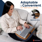 ShoppingAll Adjustable Tablet Holder Cushion Pillow Stand - Grey-360° Rotating Clip for Easy Viewing - Equipped with a ball joint clip, the tablet holder rotates 360°, making it easy to switch between landscape and portrait orientations for a customized viewing experience.