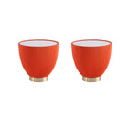 Manhattan Comfort Anderson 18.43" Modern Leatherette Upholstered End Table - Orange - Set of 2-Modern End Table - Set of 2 for Living Room Use