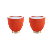 Manhattan Comfort Anderson 18.43" Modern Leatherette Upholstered End Table - Orange - Set of 2-Modern End Table - Set of 2 for Living Room Use