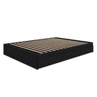 Nexera 3-Drawer Storage Bed Frame - Queen Size - Black-3 drawers mounted on metal slides that can be installed on the left or the right side of the bed, at your convenience