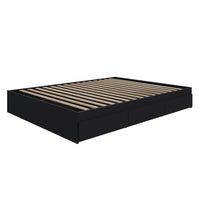 Nexera 3-Drawer Storage Bed Frame - Queen Size - Black-3 drawers mounted on metal slides that can be installed on the left or the right side of the bed, at your convenience