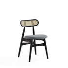 Manhattan Comfort Colbert 17.52" Industry Chic Upholstered Dining Chair - Black and Grey - Set of 2-Seat Upholstered in Woven Polycotton Filled with High Density Foam