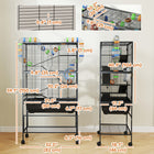PawHut Large 5 Tier Rolling Hamster Cage with Storage Shelf-Front and top doors facilitate easy access and cleaning
