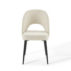 Modway Rouse Upholstered Fabric Dining Side Chair - Black/Beige - 2 Pack-Chair Weight Capacity: 331 lbs