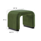 Modway - Koda Performance Velvet Tabouret en cascade - Vert mousse noire-Conception des cascades