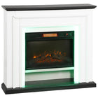 HOMCOM 41" Electric Fireplace with Mantel and Adjustable 3D Flame Effect -  1400 W - Black and White-Powerful 1400W heating with 4777 BTU quickly warms rooms up to 323 sq.ft