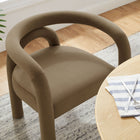 Modway Astrid Performance Velvet Dining Chair - Camel-Non-Marking Floor Glides