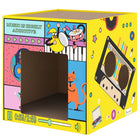 PawHut - Griffoir pour chat 2 en 1 maison en carton avec herbe à chat-Combine une cachette douillette avec un grattoir amusant pour un jeu tout-en-un 