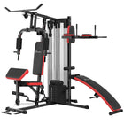 Soozier - Appareil Smith tout‑en‑un-Salle de sport tout-en-un, incluant développé couché, extension des jambes, curl avec pupitre, poulie basse/haute, abdos, pompes et dips