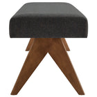 Modway Lyra 63" Fabric Upholstered Bench - Dark Grey-Assembly Required