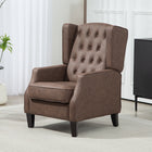 HOMCOM Faux Leather Accent Chair with Wood Legs - Thick Padding for Living Room - Brown-Deep foam padding all over with spring pack inside to sink in comfortably   
