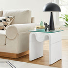 Modway Ondine Glass Top Side Table - White-Tempered Glass Top