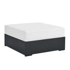 Modway - Tahoe Terrasse extérieure Aluminium revêtu en poudre Ottoman in Gris blanc-Ottoman extérieur patio
