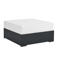 Modway - Tahoe Terrasse extérieure Aluminium revêtu en poudre Ottoman in Gris blanc-Ottoman extérieur patio