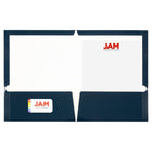 JAM Paper Glossy Two Pocket Presentation Folders, Navy Blue, 100 Pack (5042523B)-Size: 9-1/4" x 11-1/2"