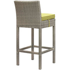 Modway - Conduit Terrasse extérieure Rotin en osier Tabouret de bar - Péridot gris clair-Tissage synthétique en rotin PE