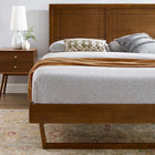 Modway Marlee Wood Twin Platform Bed with Angular Frame - Walnut-Assembly Required