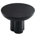 Modway Caspian Round Concrete Coffee Table - Black-Assembly Required