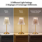 Bell+Howell Alma Elegant LED Cordless Table Lamp - Gold-Adaptable lighting modes: choose warm, white, or daylight modes to match reading, work, or relaxing ambiance