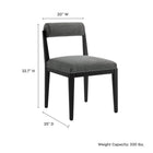 Modway Kai Fabric Dining Chair - Charcoal/Black-Fixed Fabric Seat
