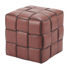 Zuo Zare Ottoman - Brown-Plush and durable faux leather fabric