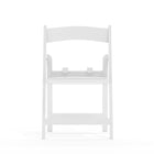 Flash Furniture 11 Pk. Kids White Resin Folding Chair with White Vinyl Padded Seat-White Vinyl Padded Upholstered Seat