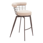 Zuo Saku Swivel Barstool - Beige/Brown-Self centering return swivel mechanism